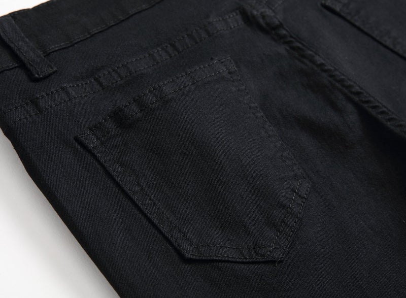 FREDD MARSHALL Boy's Black Skinny Fit Stretch Slim Straight Fashion Jeans Pants,Black,16 Slim - Image 5